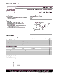 datasheet for SB100-09J by SANYO Electric Co., Ltd.