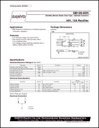 datasheet for SB120-05H by SANYO Electric Co., Ltd.