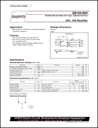 datasheet for SB160-05H by SANYO Electric Co., Ltd.