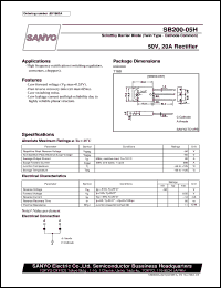 datasheet for SB200-05H by SANYO Electric Co., Ltd.