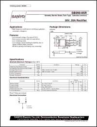 datasheet for SB200-05R by SANYO Electric Co., Ltd.