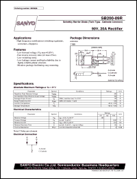 datasheet for SB200-09R by SANYO Electric Co., Ltd.