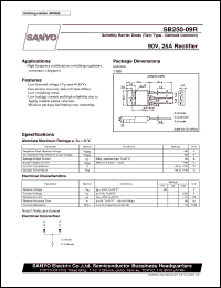 datasheet for SB250-09R by SANYO Electric Co., Ltd.