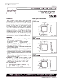 datasheet for LC75833JE by SANYO Electric Co., Ltd.