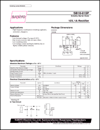 datasheet for SB10-015P by SANYO Electric Co., Ltd.