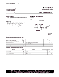 datasheet for SB10-04A3 by SANYO Electric Co., Ltd.