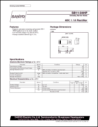 datasheet for SB11-04HP by SANYO Electric Co., Ltd.