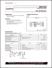 datasheet for SB20-03B by SANYO Electric Co., Ltd.