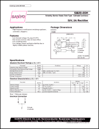 datasheet for SB20-05H by SANYO Electric Co., Ltd.