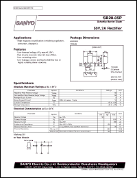 datasheet for SB20-05P by SANYO Electric Co., Ltd.