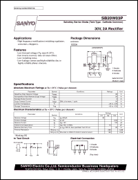 datasheet for SB20W03P by SANYO Electric Co., Ltd.