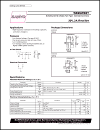datasheet for SB20W03T by SANYO Electric Co., Ltd.