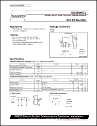 datasheet for SB20W03V by SANYO Electric Co., Ltd.