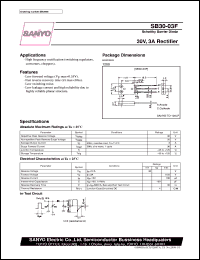 datasheet for SB30-03F by SANYO Electric Co., Ltd.