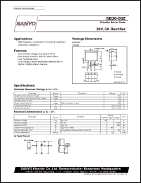 datasheet for SB30-03Z by SANYO Electric Co., Ltd.
