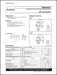 datasheet for SB40W03T by SANYO Electric Co., Ltd.