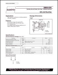 datasheet for SB60-05K by SANYO Electric Co., Ltd.