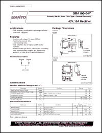 datasheet for SBA100-04Y by SANYO Electric Co., Ltd.