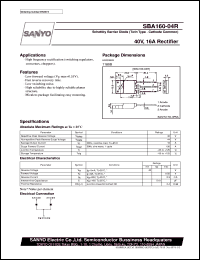 datasheet for SBA160-04R by SANYO Electric Co., Ltd.