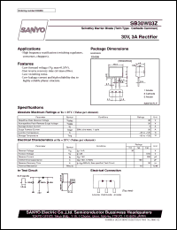 datasheet for SB30W03Z by SANYO Electric Co., Ltd.