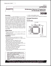 datasheet for LC72707E by SANYO Electric Co., Ltd.
