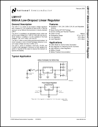 datasheet for LM1117MPX-2.85 by 