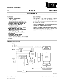 datasheet for X24C16P by 