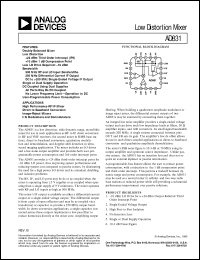 datasheet for AD831 by Analog Devices
