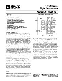 datasheet for AD8400 by Analog Devices