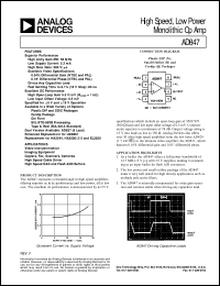 datasheet for AD847 by Analog Devices