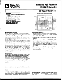 datasheet for ADADC71/72BSC by Analog Devices