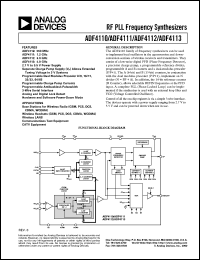 datasheet for ADF4110 by Analog Devices