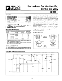 datasheet for OP221 by Analog Devices