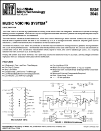 datasheet for SSM2045 by Solid State Micro Technology for Music (SSM)