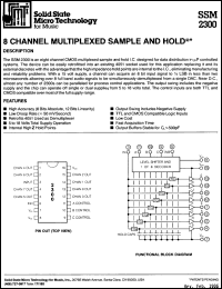 datasheet for SSM2300 by Solid State Micro Technology for Music (SSM)