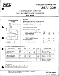 datasheet for 2SA1226-T1B by NEC Electronics Inc.