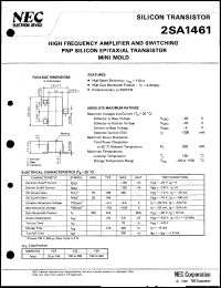 datasheet for 2SA1461-T1B by NEC Electronics Inc.