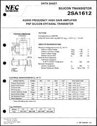 datasheet for 2SA1612-T2 by NEC Electronics Inc.