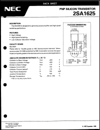 datasheet for 2SA1625-T/JM by NEC Electronics Inc.