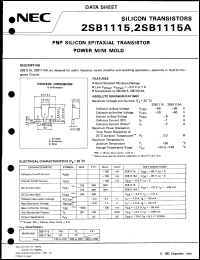 datasheet for 2SB1115A by NEC Electronics Inc.