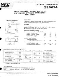 datasheet for 2SB624-T1B by NEC Electronics Inc.