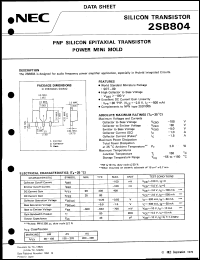 datasheet for 2SB804-T1 by NEC Electronics Inc.