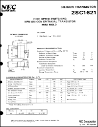 datasheet for 2SC1621-T1B by NEC Electronics Inc.
