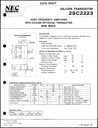 datasheet for 2SC2223-T1B by NEC Electronics Inc.