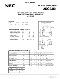 datasheet for 2SC3351-T1B by NEC Electronics Inc.
