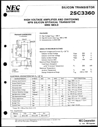 datasheet for 2SC3360-T2B by NEC Electronics Inc.