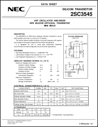 datasheet for 2SC3545-T1B by NEC Electronics Inc.