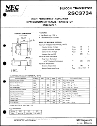 datasheet for 2SC3734-T1B by NEC Electronics Inc.