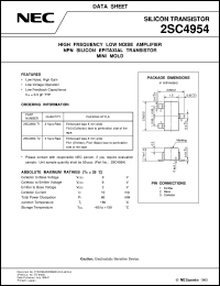 datasheet for 2SC4954 by NEC Electronics Inc.