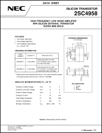 datasheet for 2SC4958-T2 by NEC Electronics Inc.